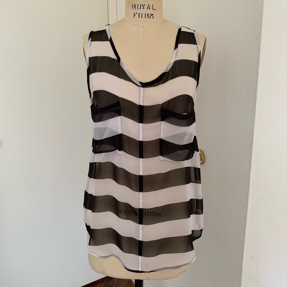 BB Dakota stripe chiffon tank